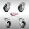 Service Caster 4 Inch SS Thermoplastic Rubber Wheel Swivel Top Plate Caster Set with 2 Brakes SCC-SS20S414-TPRB-2-TLB-2 - alternate 1